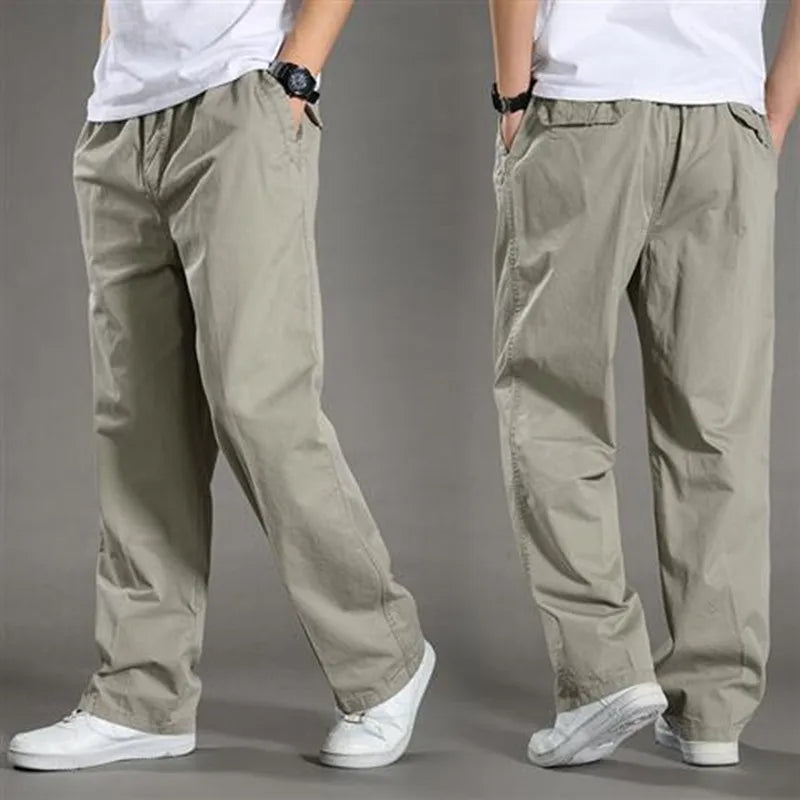 Pantalon Cargo Coupe Décontractée pour Homme – Pantalon Quotidien à Taille Élastique