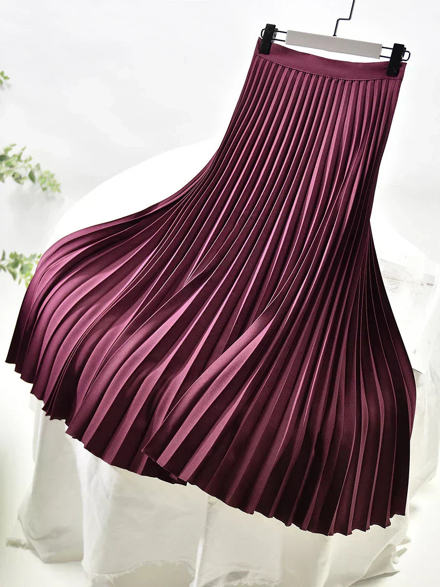 Clara | Women Spring pleated Maxi skirt