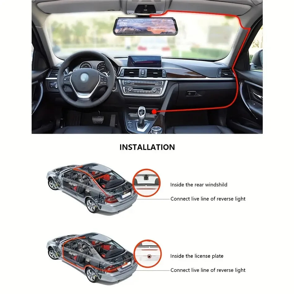 DualSight® Pro by JV Auto – Dash Cam & Touch Screen Infotainment System | 4K UHD Front & 1080P Rear Cameras | Wireless & Wired – CarPlay & Android Auto Compatible