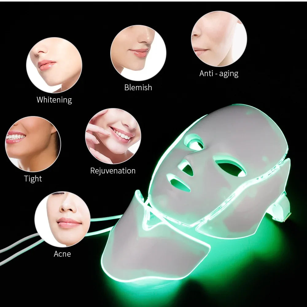 LED Light Therapy Face  Neck Mask