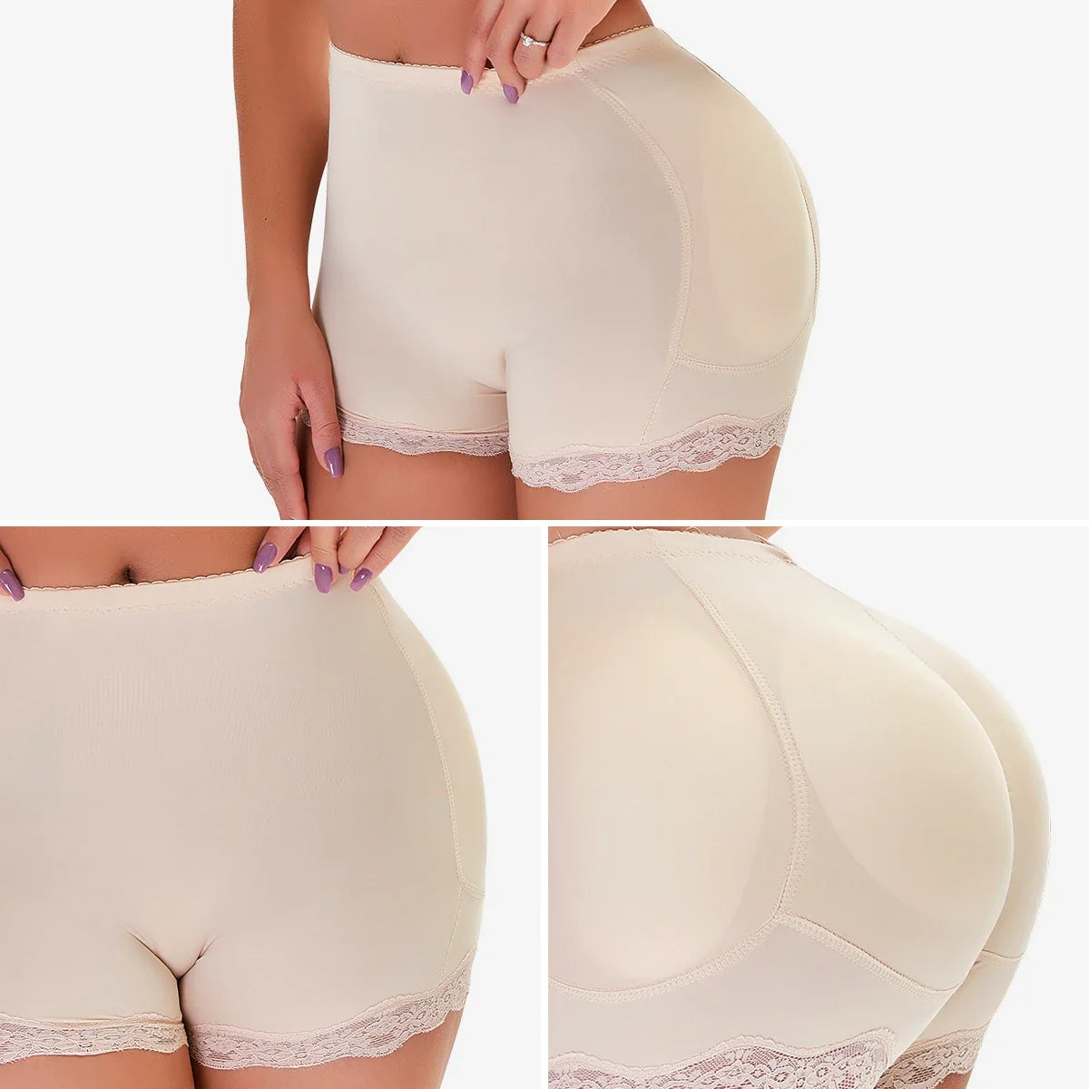 CXZD Butt Lifter Pants Women Fake Buttocks Plump Hips Large Size Body Shaping Panties Lace Fake Ass Pad Boxer Shapewear Shorts