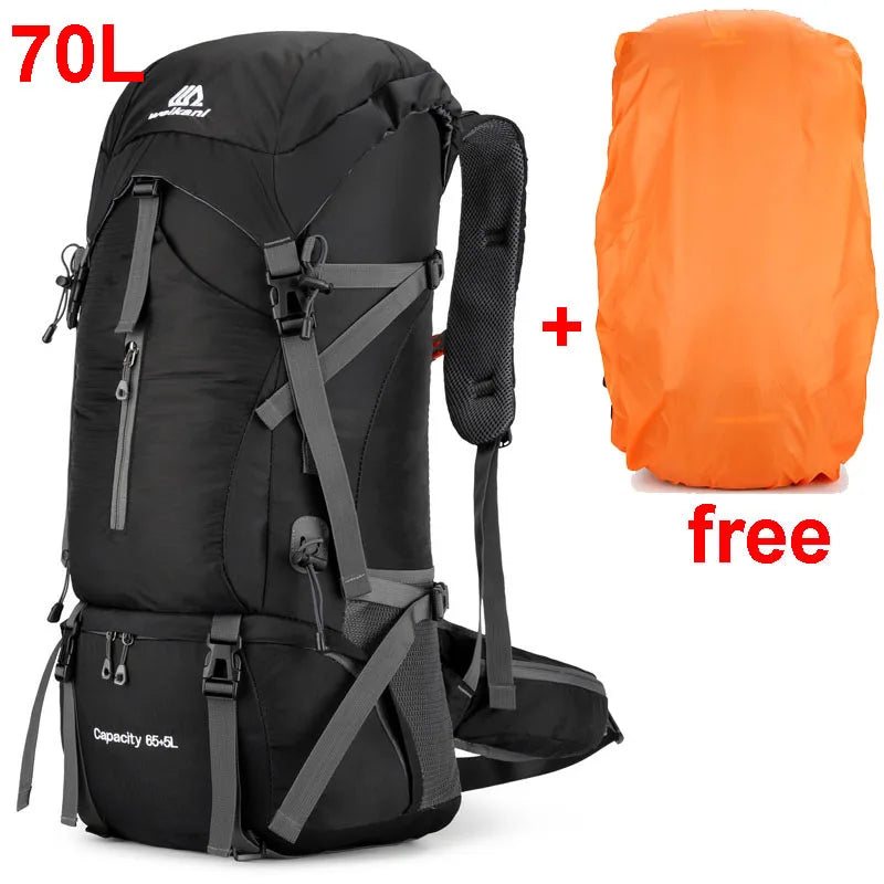 Alpivento 70L Trekkingrucksack | Wasserdichter Camping-Rucksack mit Regenschutz | Großer Outdoor Rucksack für Wandern, Bergsteigen & Reisen Markenname: