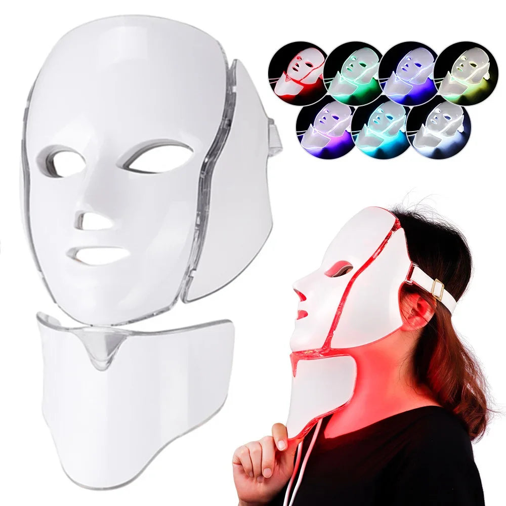 LED Light Therapy Face  Neck Mask
