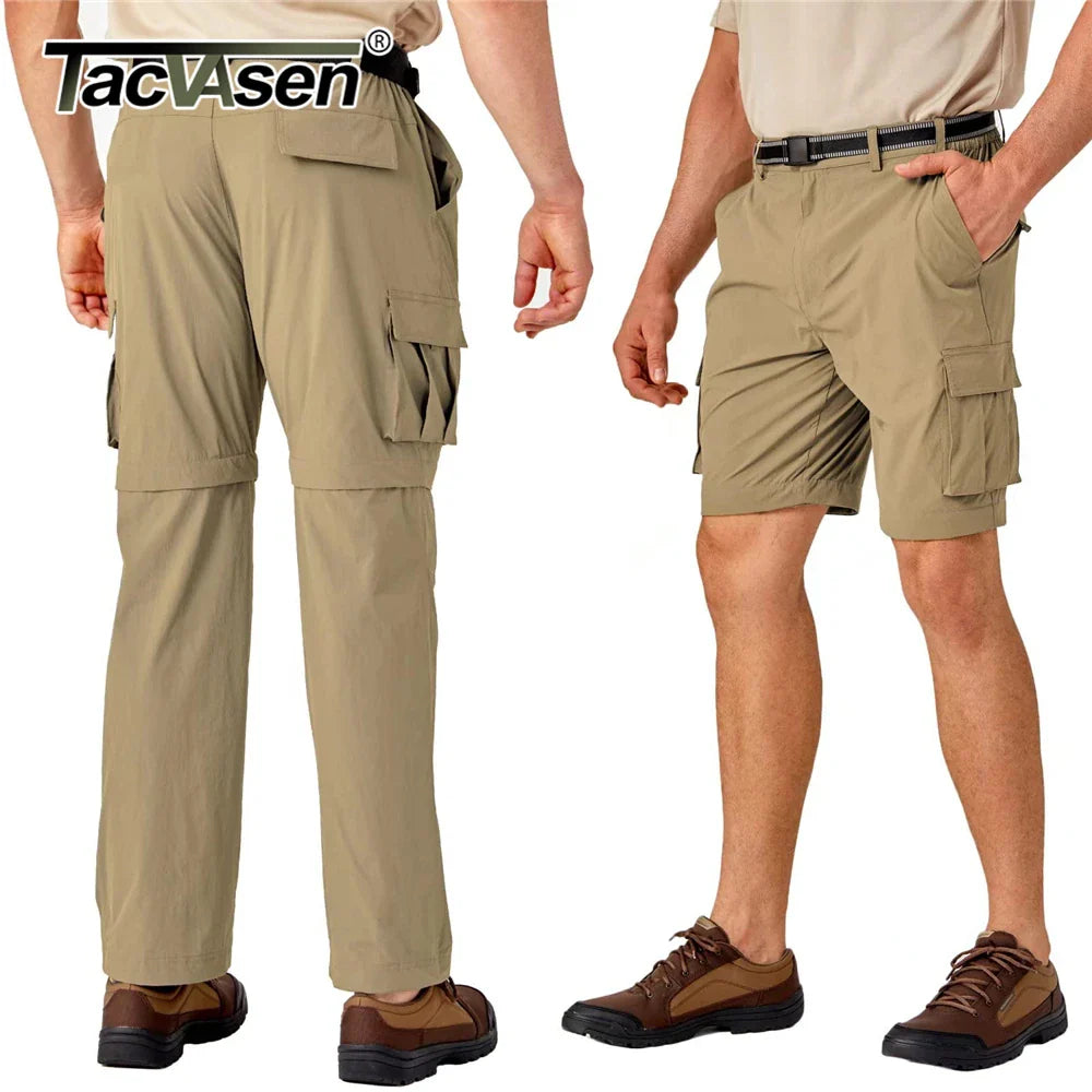 TACVASEN Zip Off Hiking Pants Convertible Shorts Mens Cargo Work Pants Lightweight Breathable Trousers Workwear Outdoor Bottoms