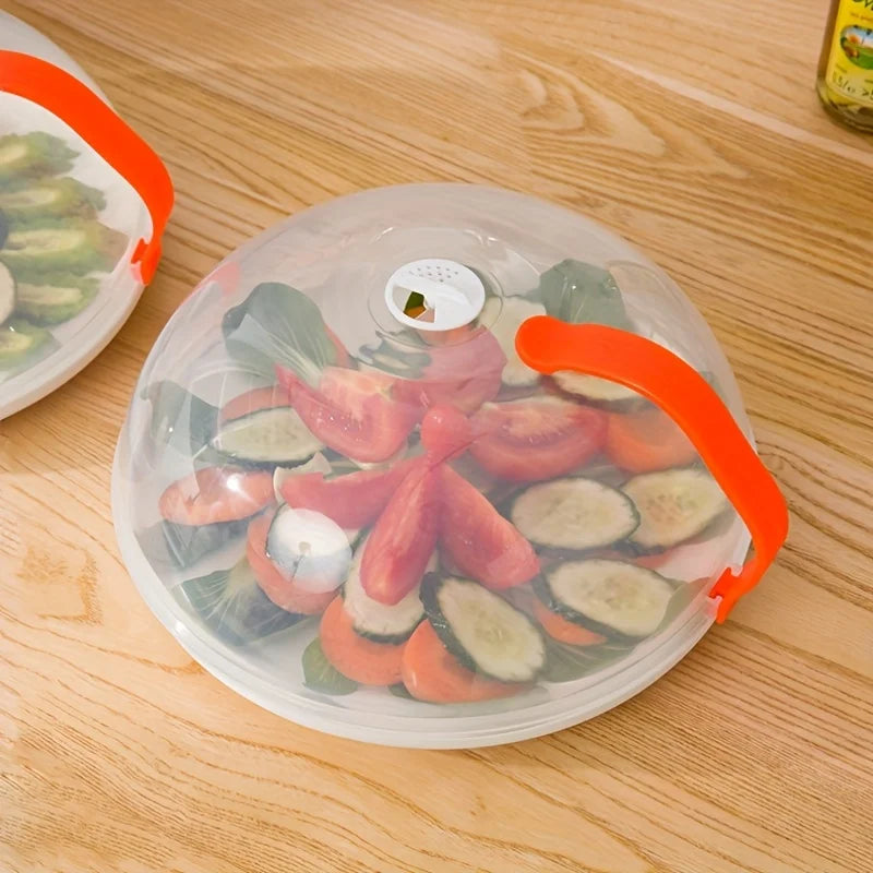 1pc Microwave Food Cover - Splash Proof With Steam Vents & Handle Easy Grip Kitchen Bowl Tray Cover | 24-hour Shipping