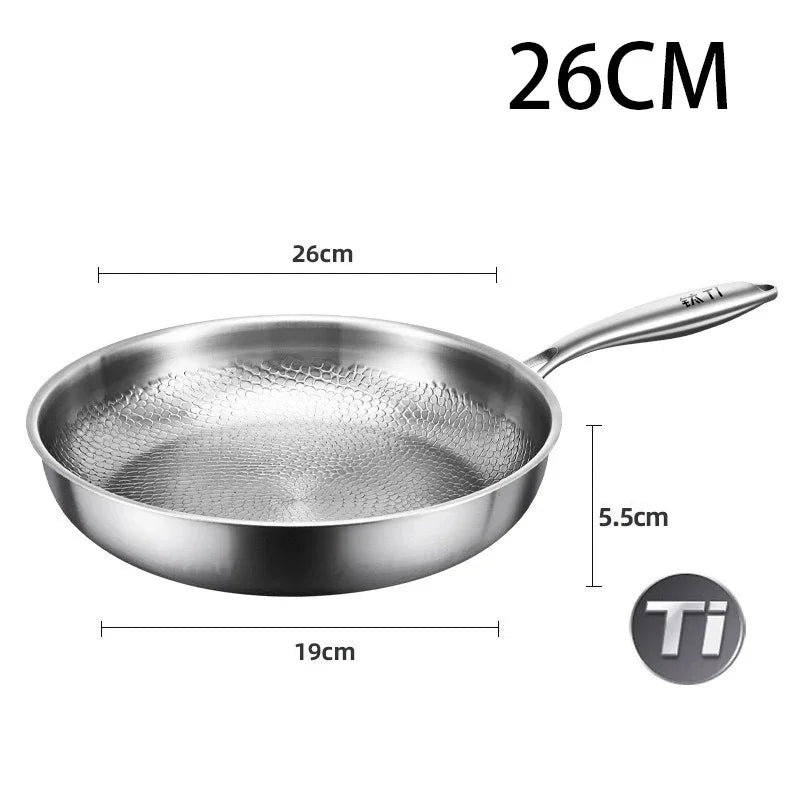TitanPro – Pure Titanium Frying Pan with Hammered Fish-Scale Pattern
