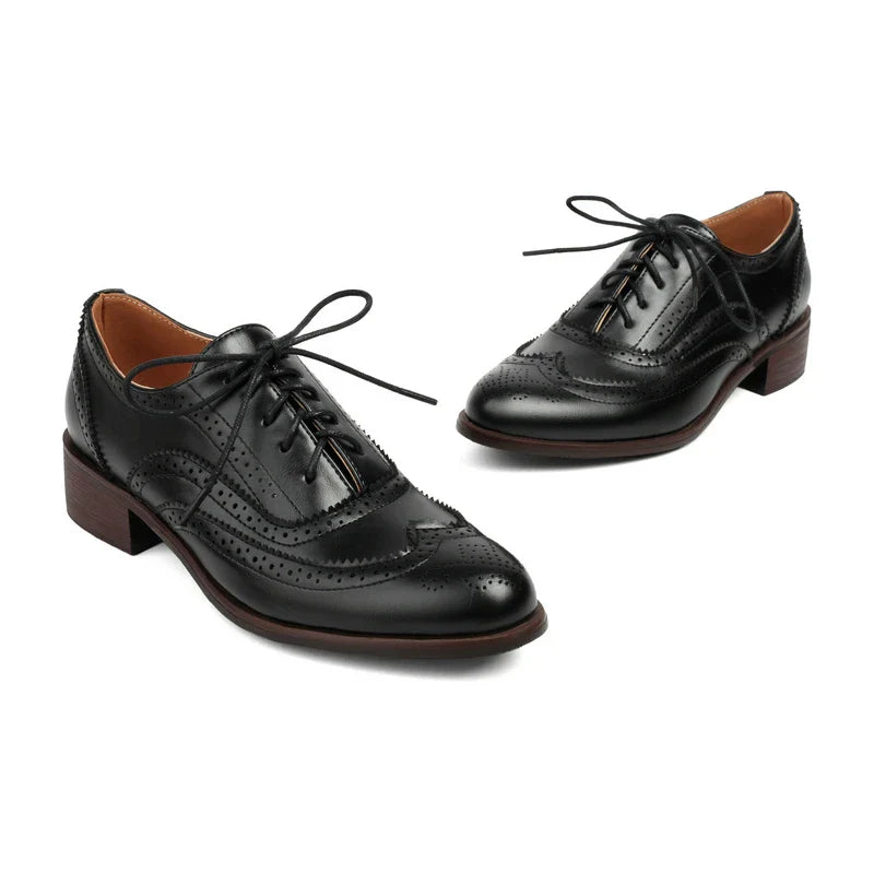 Women’s Oxford Brogue Shoes | Vintage-Inspired with Low Heel