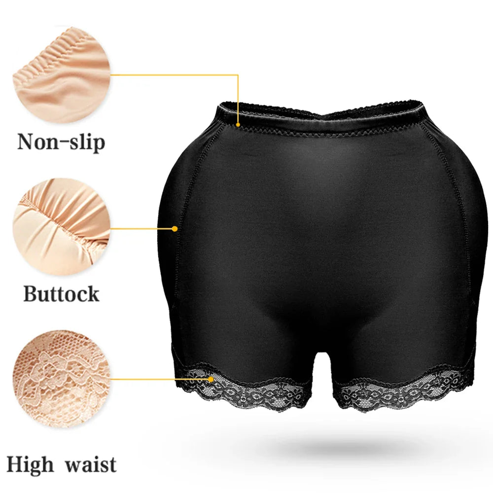 CXZD Butt Lifter Pants Women Fake Buttocks Plump Hips Large Size Body Shaping Panties Lace Fake Ass Pad Boxer Shapewear Shorts