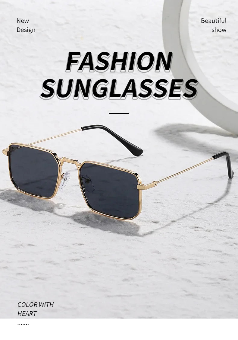New Classic 2024  Men's Sunglasses UV400 Hip Hop Instagram Hong Kong Style Sunglasses Women's Fashion Trend Metal Sunglasses