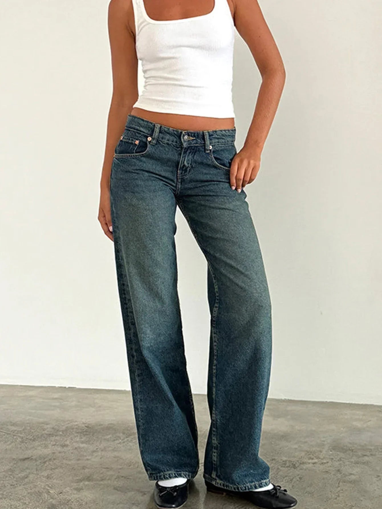 Retroinspirerede Jeans med Loose Fit
