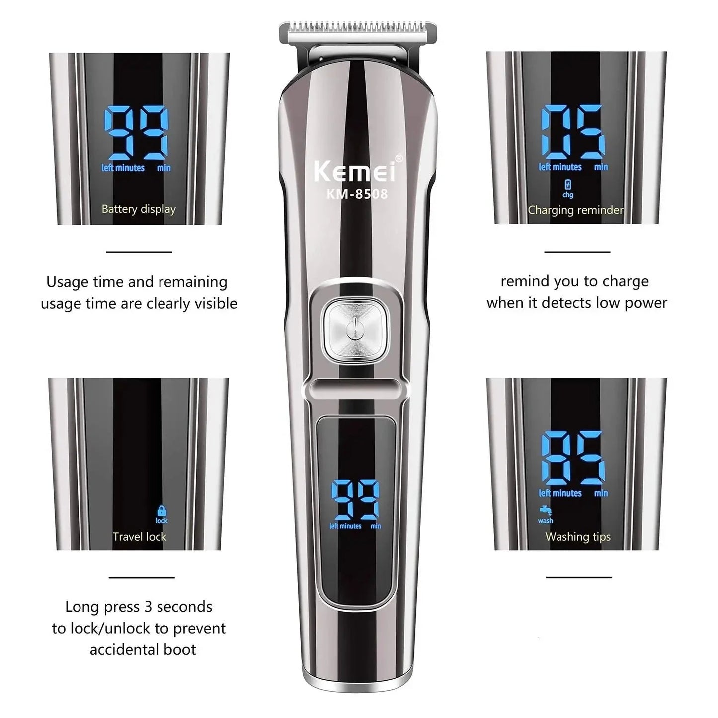 11-in-1 Completely Waterproof Kemeihär® Hair, Body, & Beard - Hair Trimmer, Clipper, & Shaver by JesseVance Solingen & Nuremberg: Crafted to Outperform 99.99% of Trimmers on Planet Earth