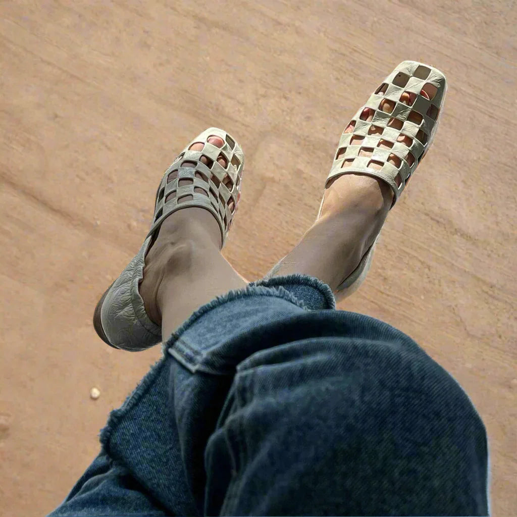 Ravello Checkered Leather Mules