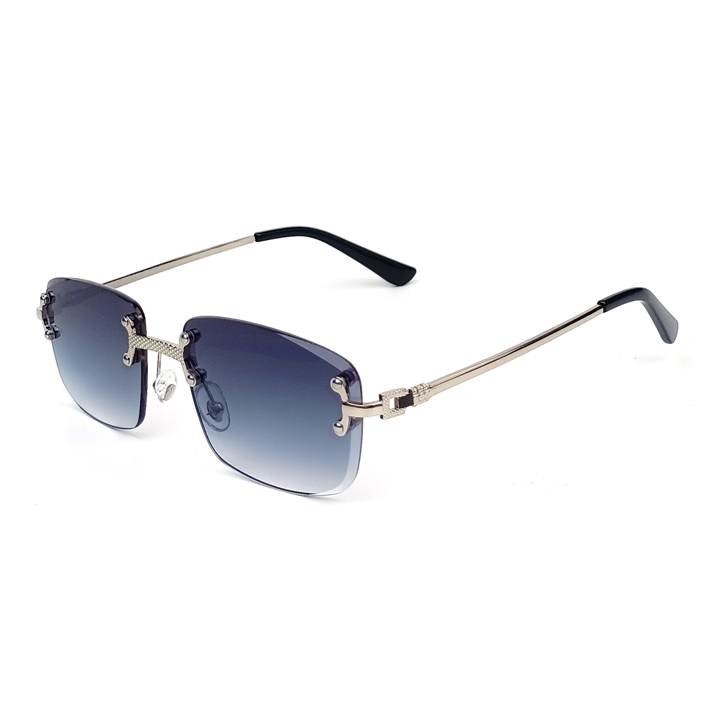 Caterside Rimless Gradient Sunglasses Men Luxury Designer Square Metal Frame Sun Glasses Women Punk Style Party Business Glasses