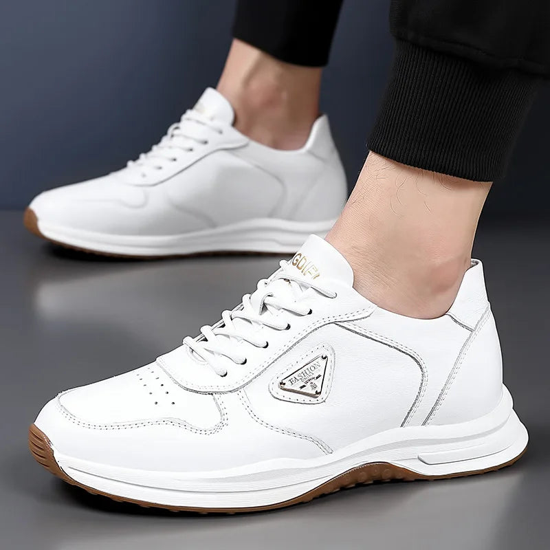 Cavento Sneaker mit Slip-On und Schnürung – Freizeitschuh mit Lederoberfläche und Profilsohle