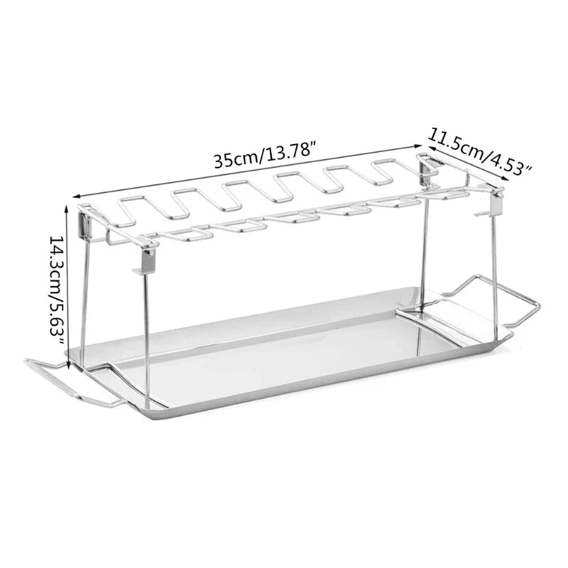 Intelligriller® - Made in the USA: 14 Slot Holder for Grill, Smoker, and Oven - Easy, Efficient, & Fast Chicken Drumstick/Meat Holder