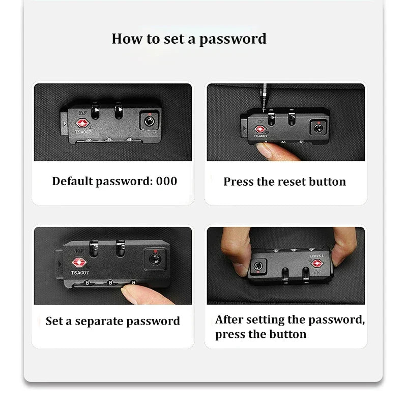 Travel Men 17.3 Inch Laptop Password Backpack Vacuum Compression Bag Business Large Capacity Schoolbag Expand Outdoor Backpacks