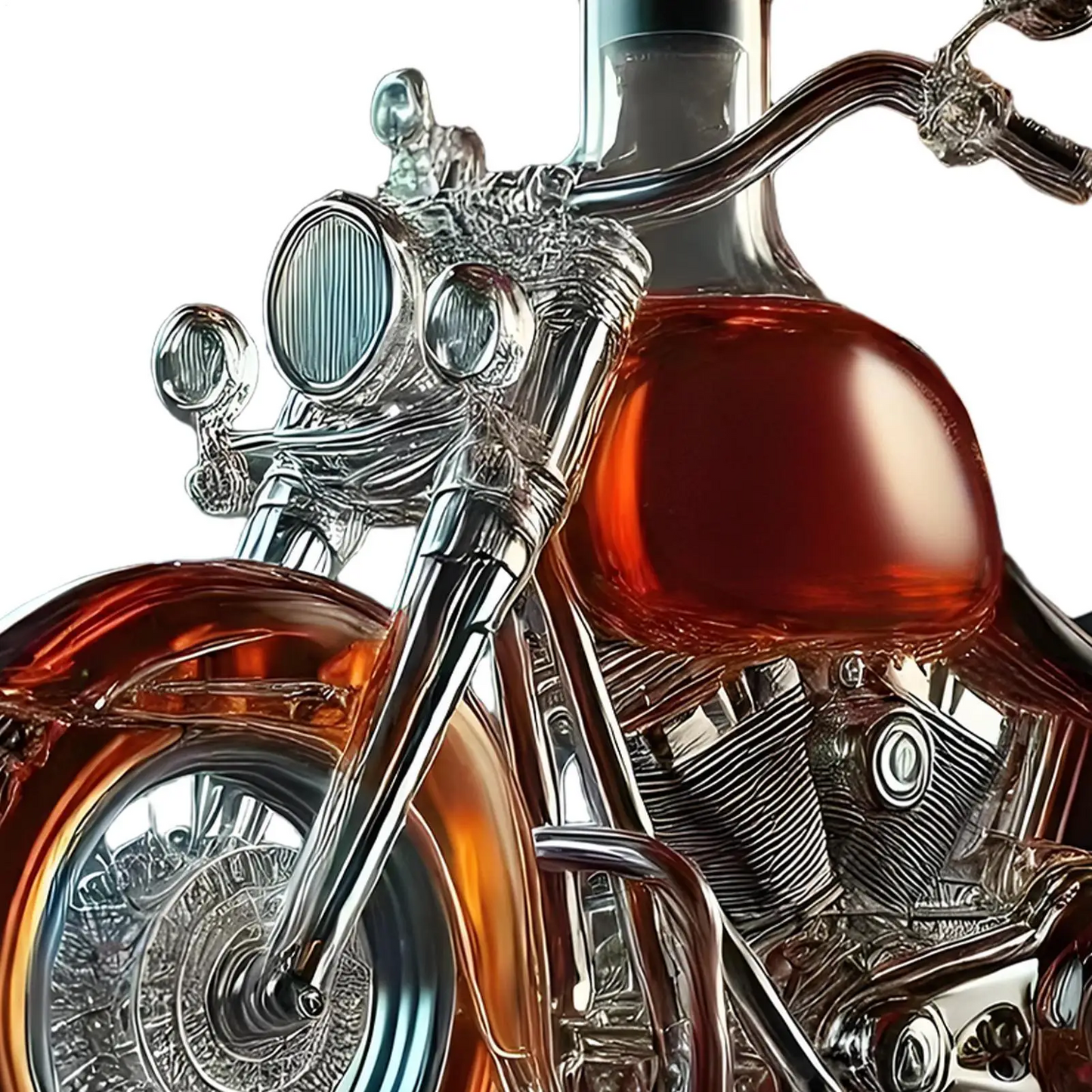 Motorcycle Whiskey Decanter Glass Bottle