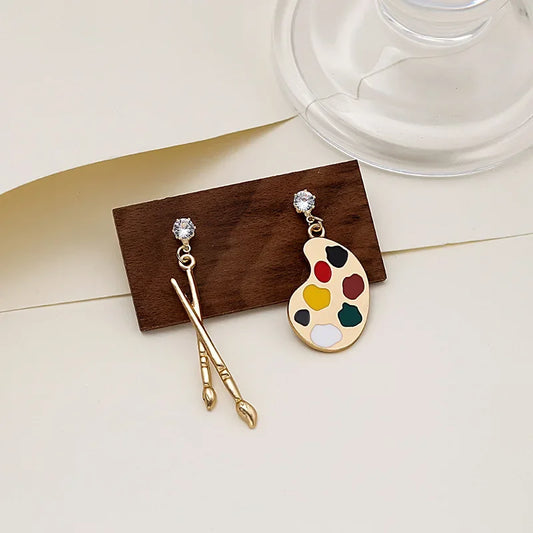 My Palette of Passion - Handcrafted Sterling Silver Earrings for Artists