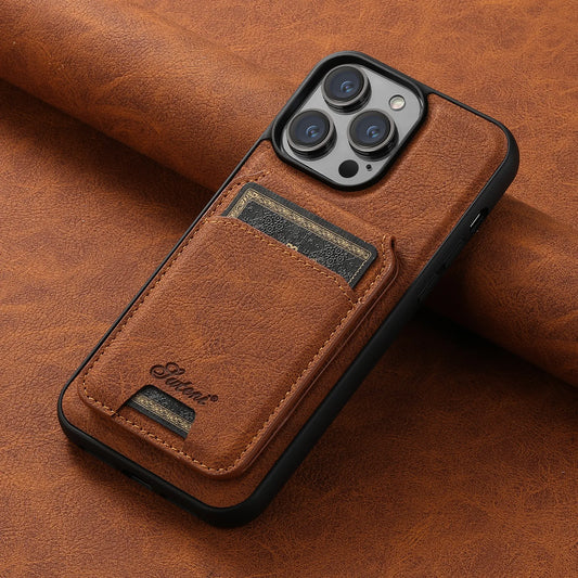 skorten® Luténi: The Ultimate 2-in-1 Sleek Leather Magsafe® Case with Slim Snap-On Wallet
