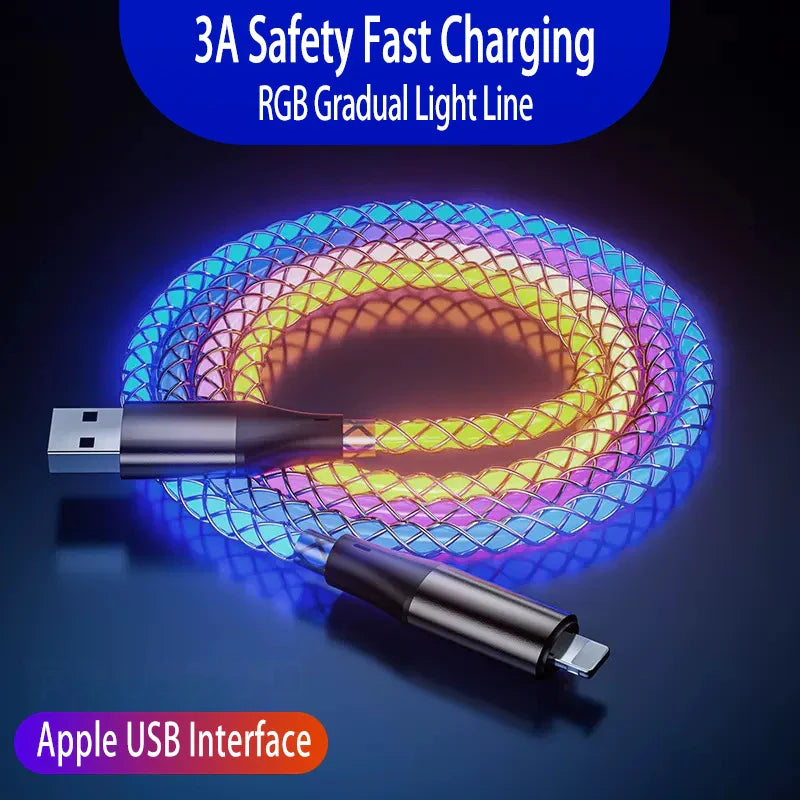 InDLoop®: Always Know If Your Phone is Charging - 65W Charging & Data Cable with USB-C, MicroUSB, & Lightning Port Support