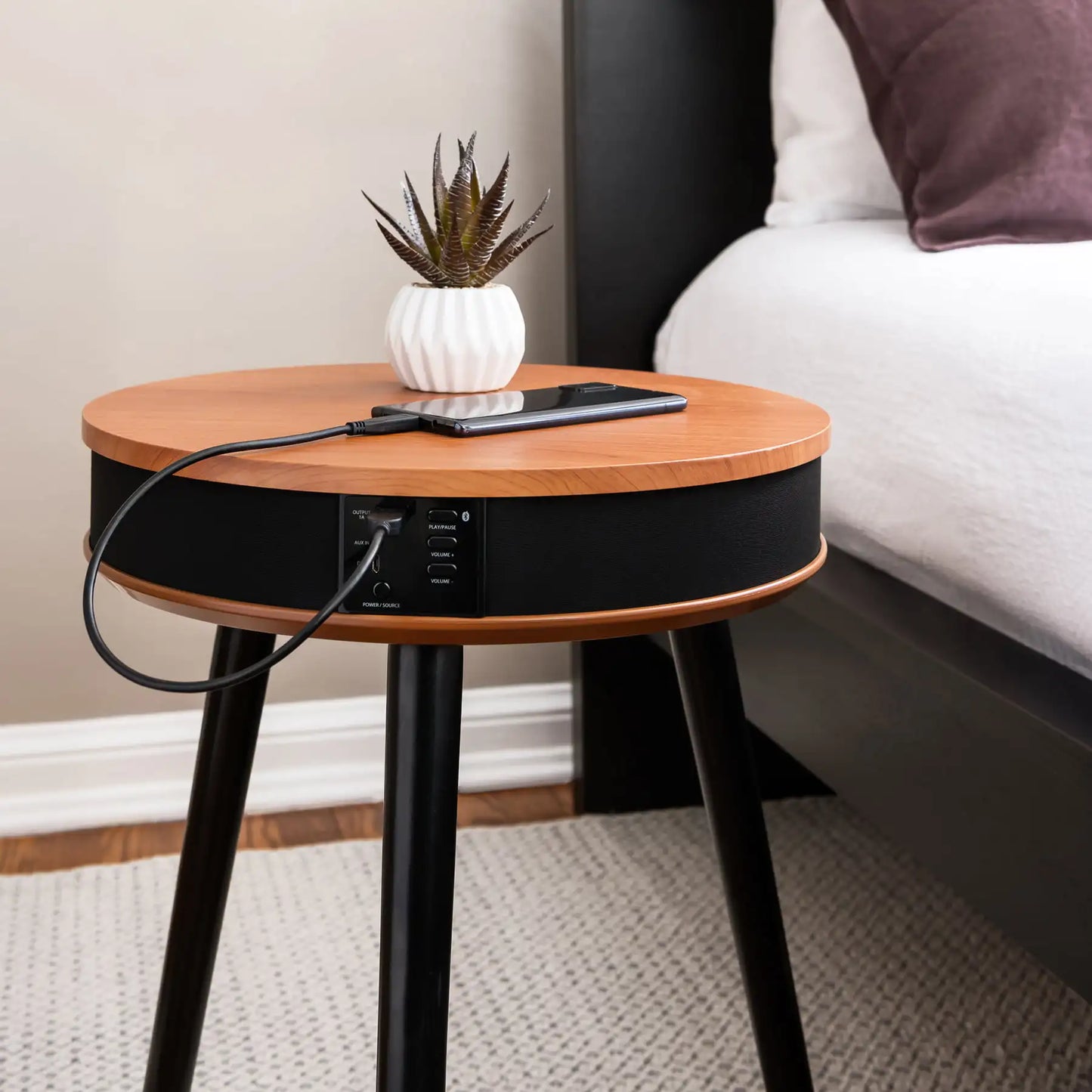 Sonicstil® by skörten Sweden: Bespoke Hi-Fi Audio Nordic Wooden Side-Table Bluetooth Speakers
