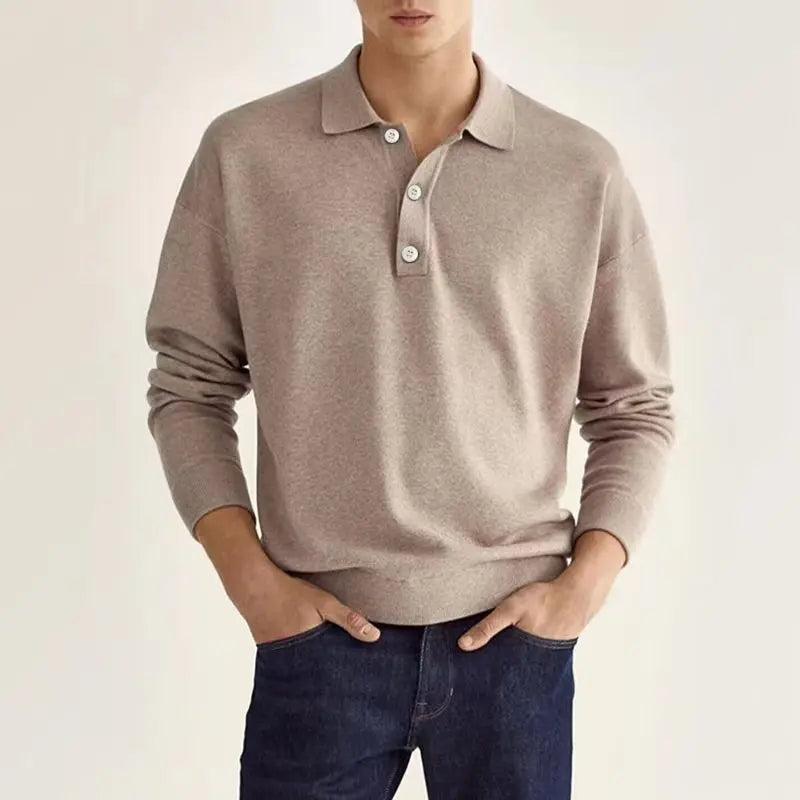 Callan | Men z długim rękawem casual Knit Polo koszula