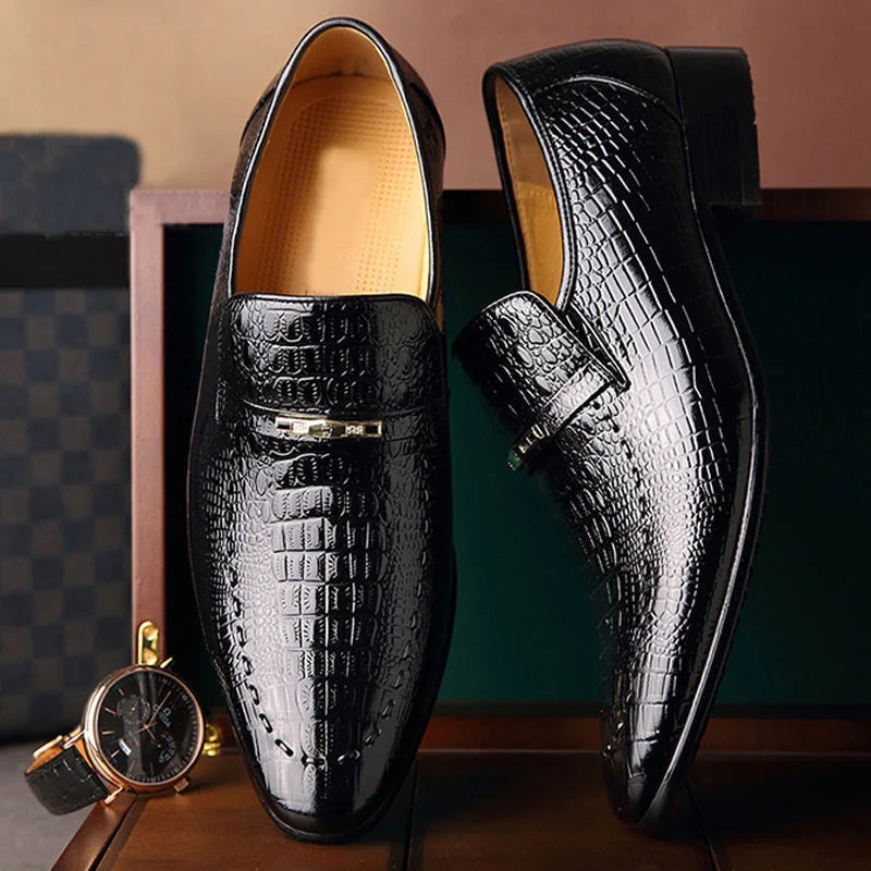VärdStil by skörten Sweden: Timeless Swedish-Italian Designed Crocodile-Embossed Business Oxfords