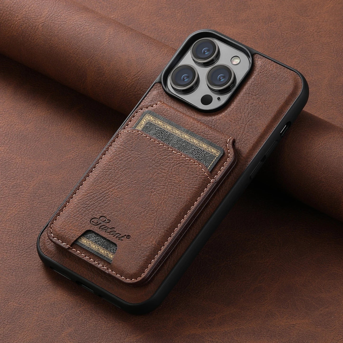 skorten® Luténi: The Ultimate 2-in-1 Sleek Leather Magsafe® Case with Slim Snap-On Wallet
