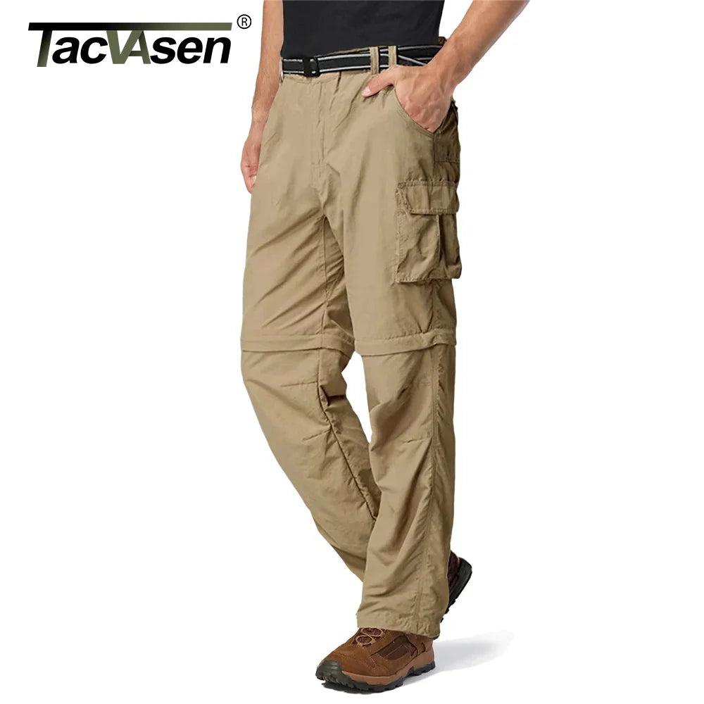 TACVASEN Zip Off Hiking Pants Convertible Shorts Mens Cargo Work Pants Lightweight Breathable Trousers Workwear Outdoor Bottoms