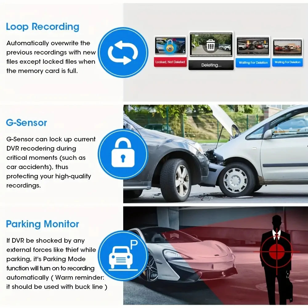 DualSight® Pro by JV Auto – Dash Cam & Touch Screen Infotainment System | 4K UHD Front & 1080P Rear Cameras | Wireless & Wired – CarPlay & Android Auto Compatible
