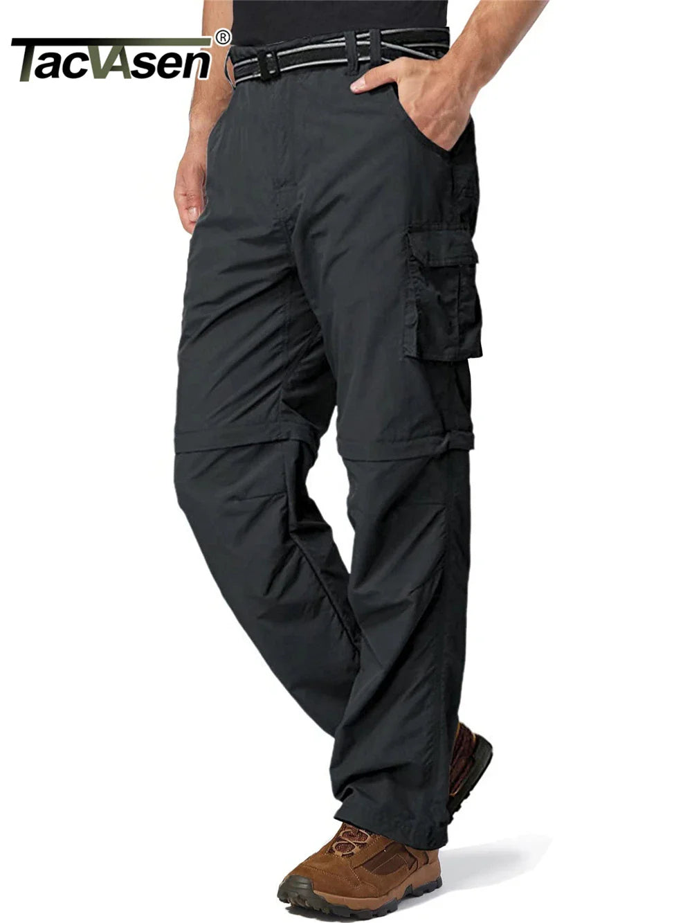 TACVASEN Zip Off Hiking Pants Convertible Shorts Mens Cargo Work Pants Lightweight Breathable Trousers Workwear Outdoor Bottoms