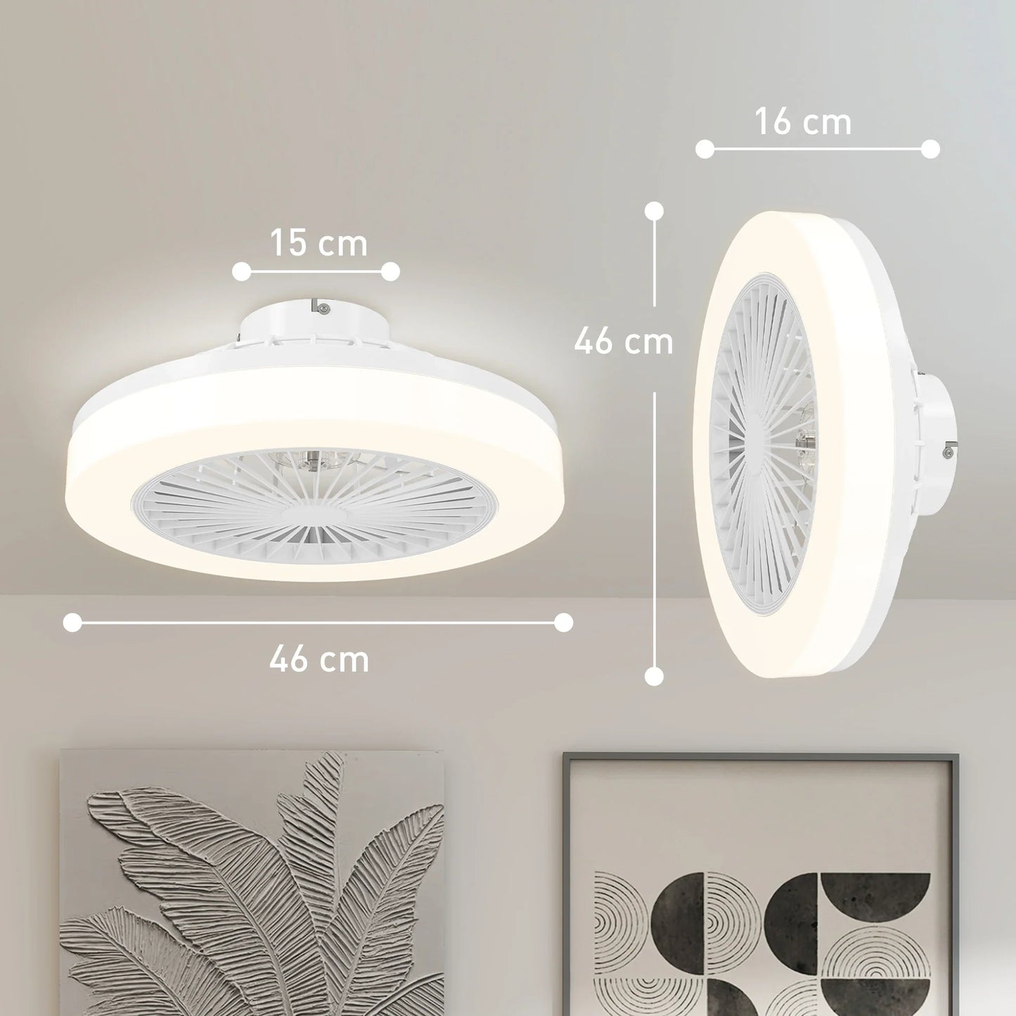 Velminra - Plafondventilator Met LED Lamp En Afstandsbediening