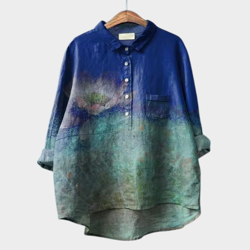 Mirda | Bluse mit floralem Print und Knopfleiste