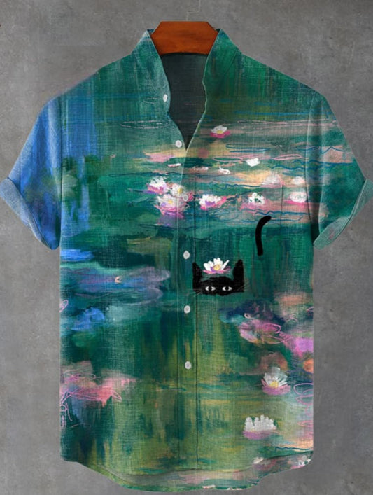 DAVID - Schilderij Monet Waterlelie Kunst Shirt