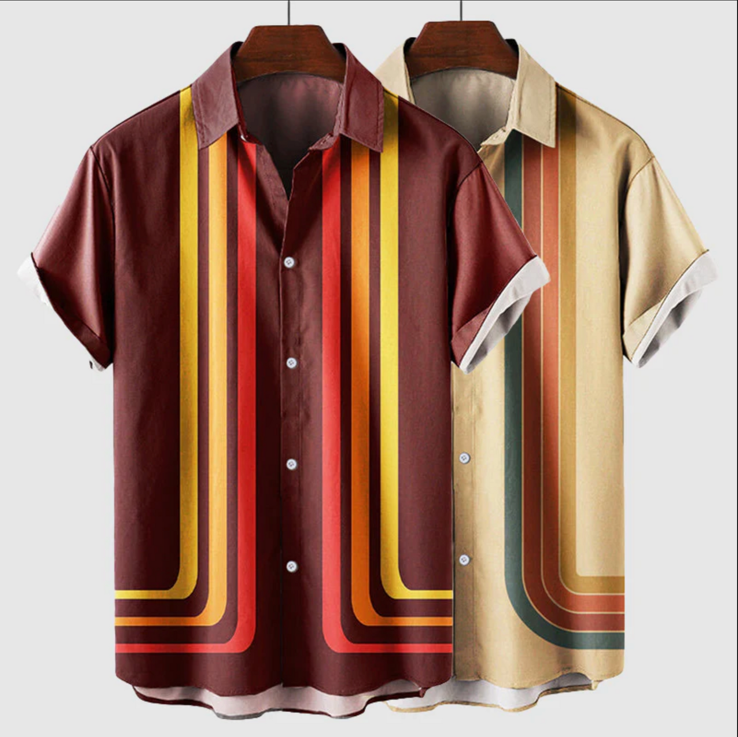 Théo – Chemise d’été rétro à manches courtes homme