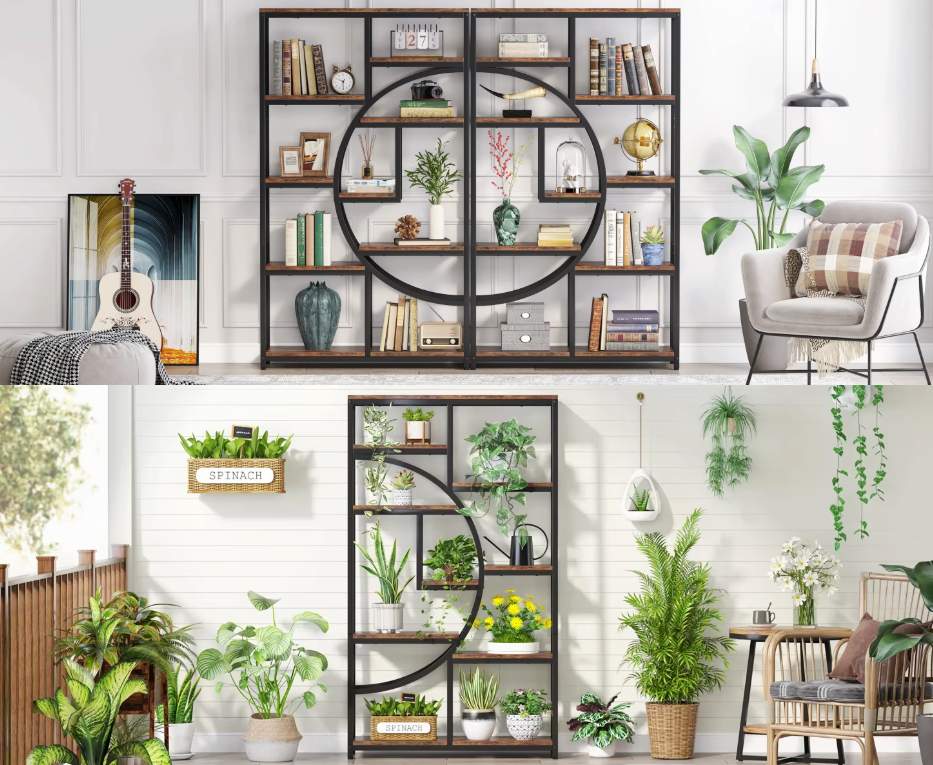 Industriële Boekenkast Hout Metaal 5 Niveaus Open Kast Display Rek | Restfield