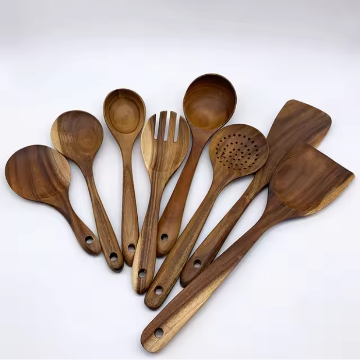 EcoWood – Luxuriöses Kochgeschirr-Set aus Holz mit Aufbewahrungseimer