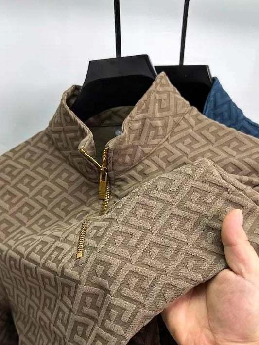 GeoJacquard® Pullover Style Full-Sleeve Shirt by JesseVance Milan