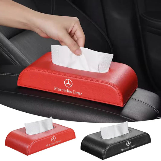 Car Leather Tissue Box For Mercedes Benz C180 C200 C260 C300 W108 W124 W126 W140 W168 W169 W176 Auto Interior Accessories