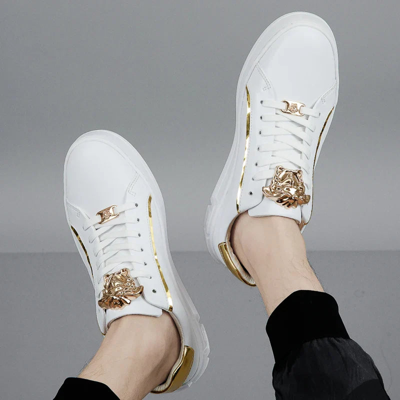 Spring Little White Shoes Men's Board Shoes Casual Leather Shoes Genuine Leather Men's Shoes British Fashion Brand Shoes