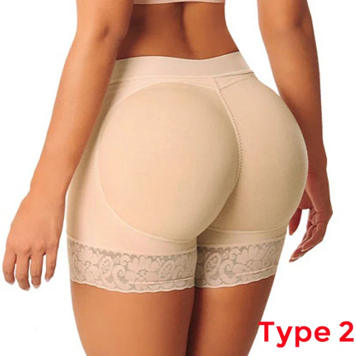 CXZD Butt Lifter Pants Women Fake Buttocks Plump Hips Large Size Body Shaping Panties Lace Fake Ass Pad Boxer Shapewear Shorts