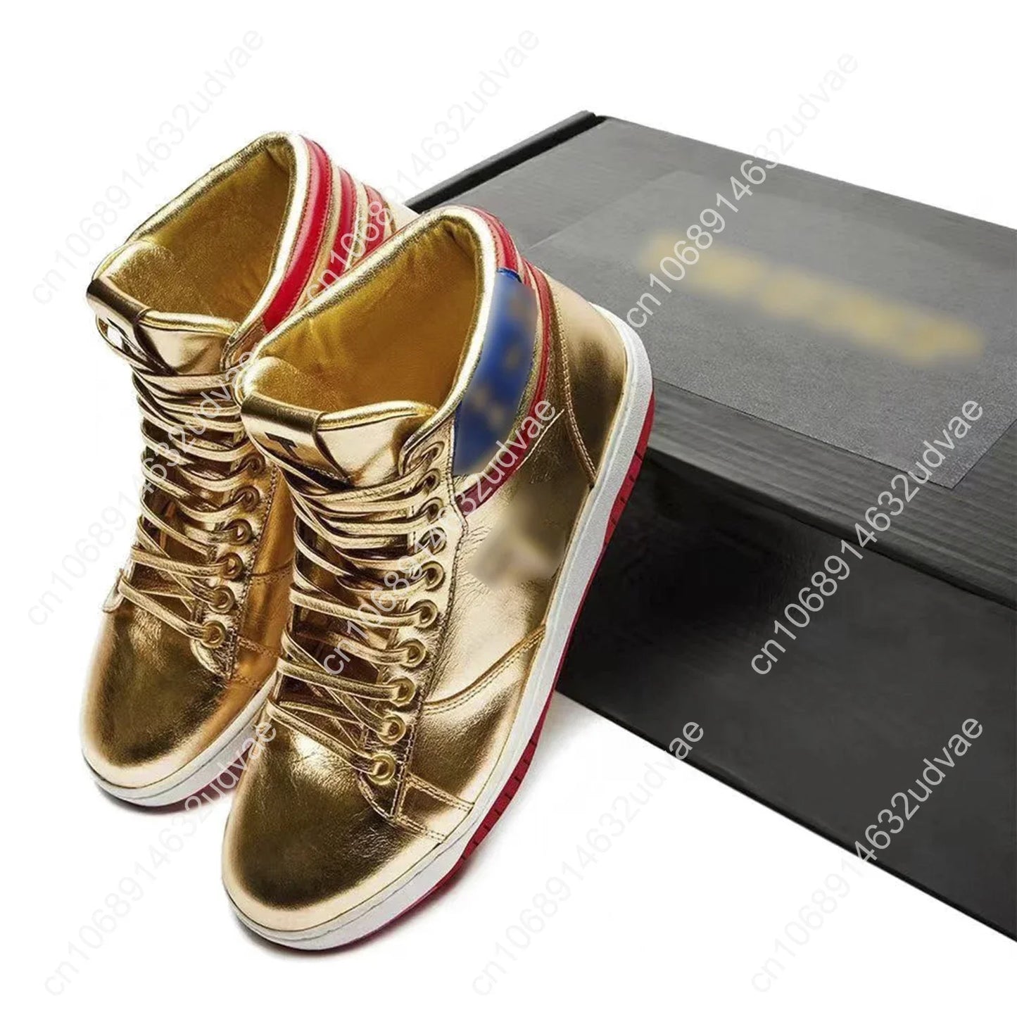 Trump Shoes Never Surrender Gold Sneakers High top Gym 2024 MAGA President Donald Shoe Mens Womens Casual Boots Road Sneaker