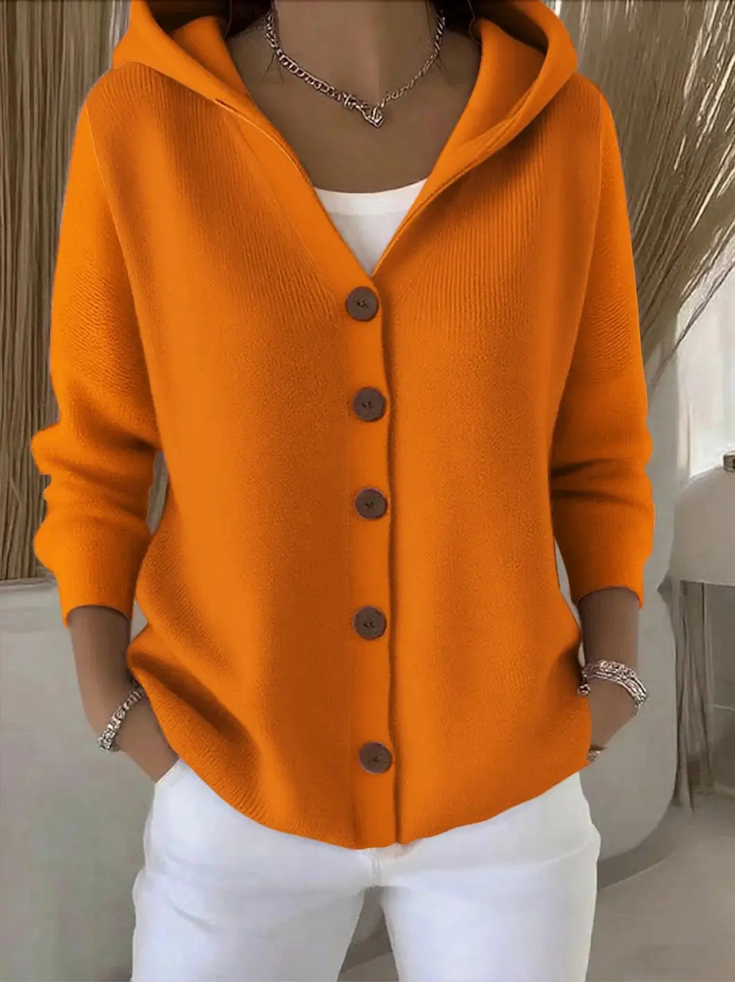 Áine Light Knit Hooded Cardigan