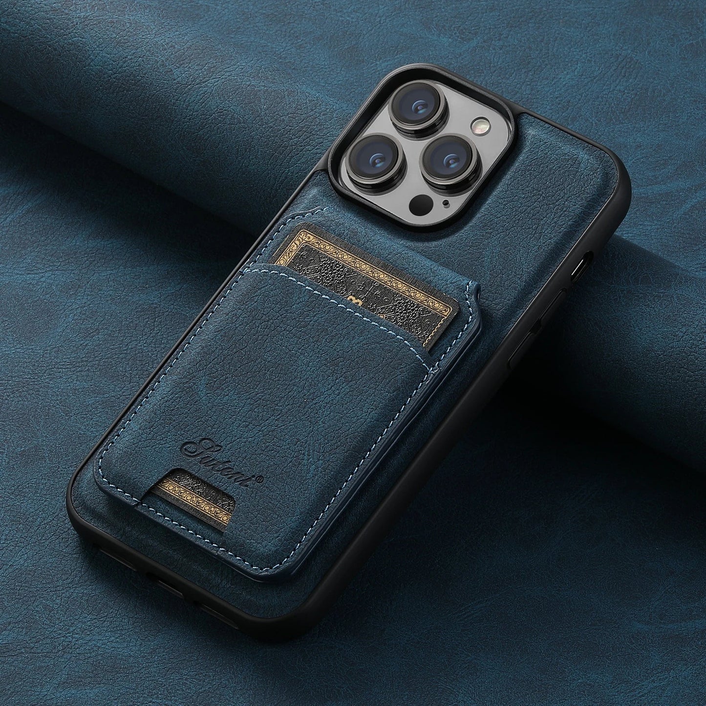 skorten® Luténi: The Ultimate 2-in-1 Sleek Leather Magsafe® Case with Slim Snap-On Wallet