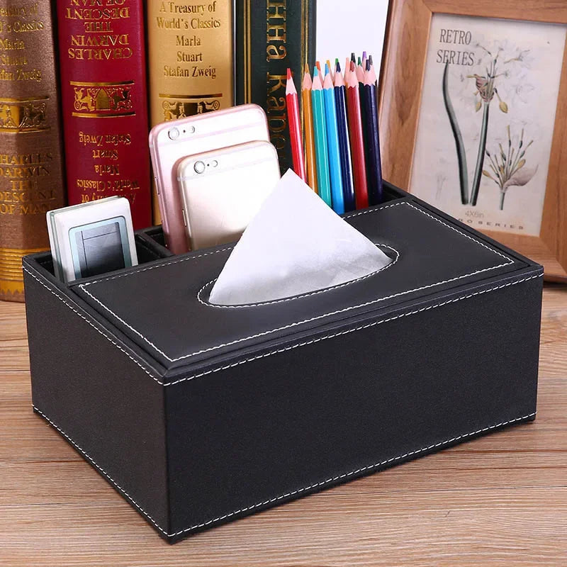Sleeksuite Handcrafted Multifunctional Desk Organizer Tissue Box-Elegance Meets Utility
