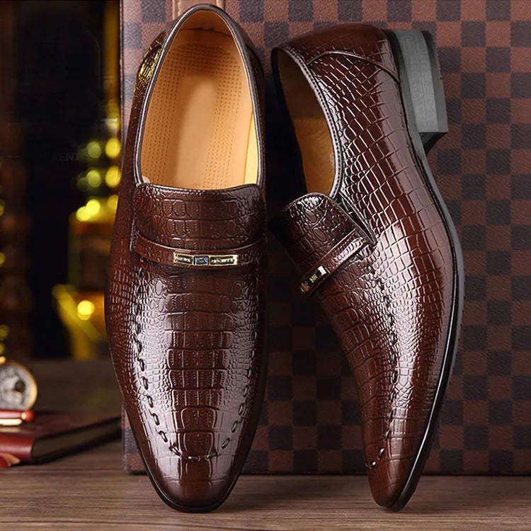 VärdStil by skörten Sweden: Timeless Swedish-Italian Designed Crocodile-Embossed Business Oxfords