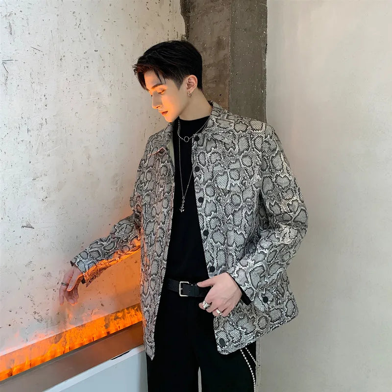 Strada Serpente designed by skörten® Sweden - Bold Italian-Swedish Street-Sharp Python Skin Embossed Jacket