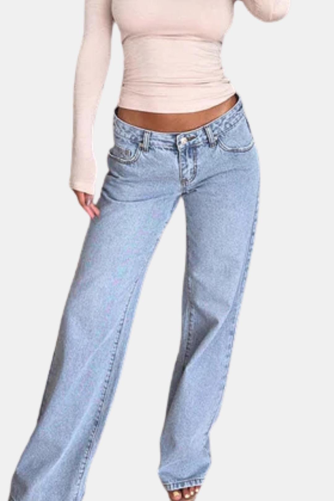 Sidonia - Low Rise Semi Wide Leg Retro Fit Jeans