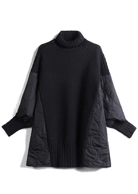 Cozy Patchwork Turtleneck Knit