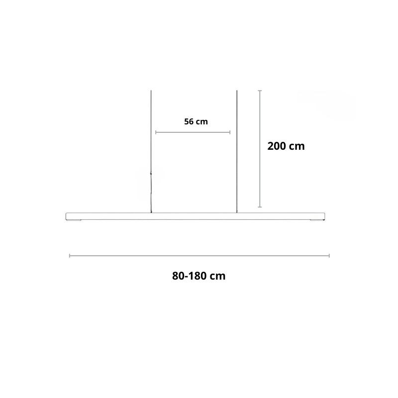 LED Hängelampe Esstisch Linear Schwarz, Pendelleuchte Dimmbar 120–200 cm